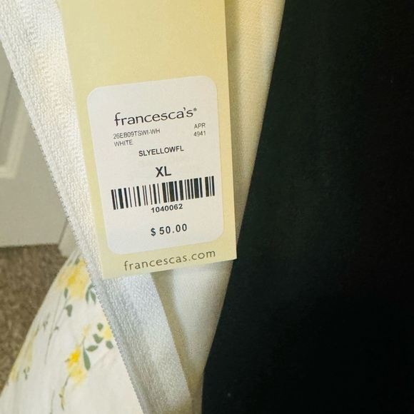 NWT Francesca's Nichole Yellow Floral Print Waist Dress Sz XL - Picture 9 of 11